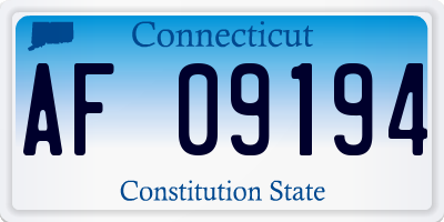 CT license plate AF09194