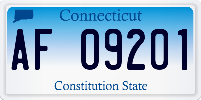 CT license plate AF09201