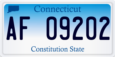 CT license plate AF09202