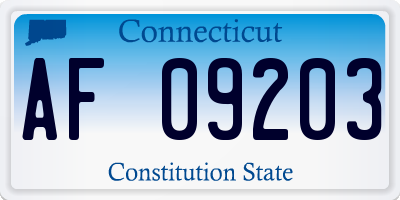 CT license plate AF09203
