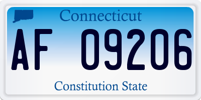 CT license plate AF09206