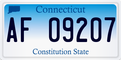 CT license plate AF09207