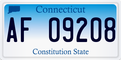 CT license plate AF09208