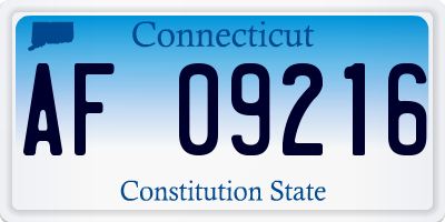 CT license plate AF09216