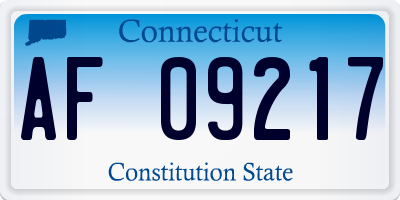 CT license plate AF09217