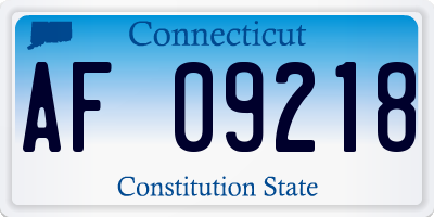 CT license plate AF09218