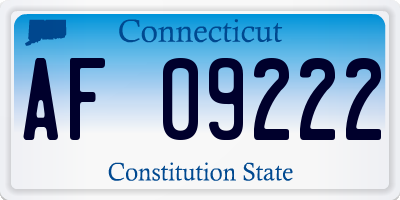 CT license plate AF09222