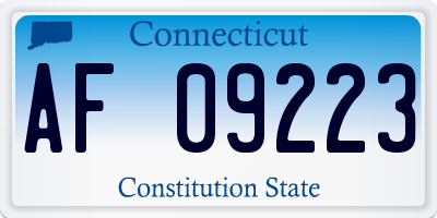 CT license plate AF09223