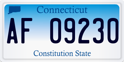 CT license plate AF09230