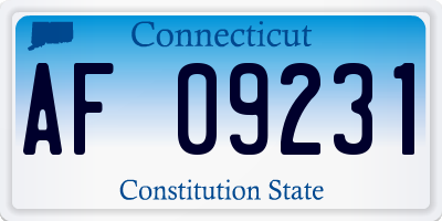 CT license plate AF09231