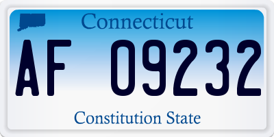 CT license plate AF09232