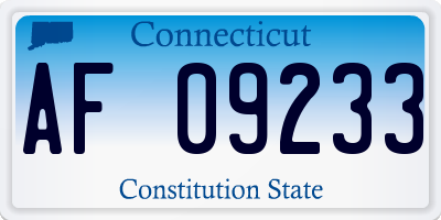 CT license plate AF09233