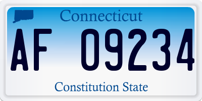 CT license plate AF09234