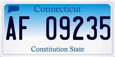 CT license plate AF09235