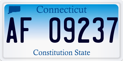 CT license plate AF09237