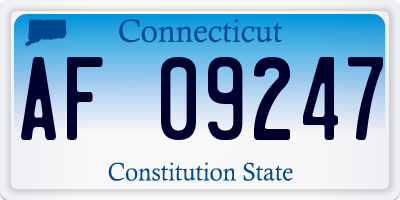 CT license plate AF09247