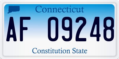 CT license plate AF09248