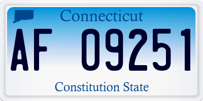 CT license plate AF09251