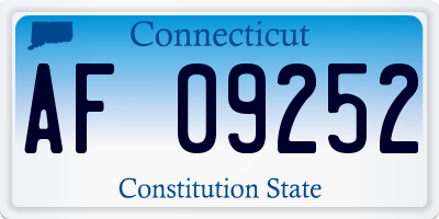 CT license plate AF09252