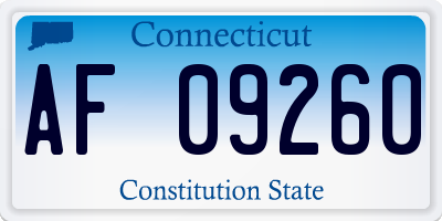 CT license plate AF09260