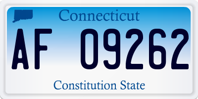 CT license plate AF09262