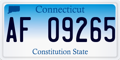 CT license plate AF09265