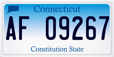 CT license plate AF09267