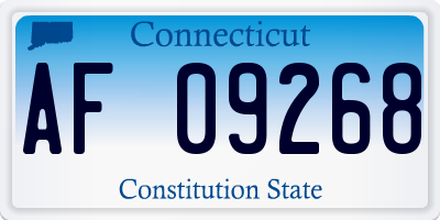 CT license plate AF09268