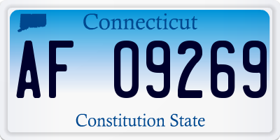 CT license plate AF09269