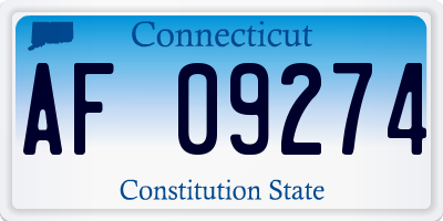 CT license plate AF09274
