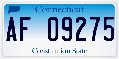 CT license plate AF09275