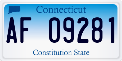 CT license plate AF09281