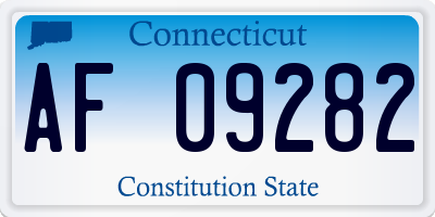 CT license plate AF09282