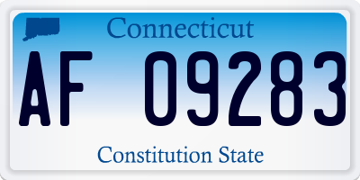 CT license plate AF09283