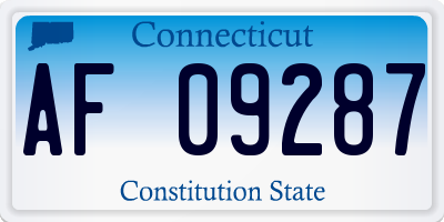 CT license plate AF09287
