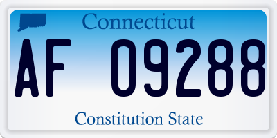 CT license plate AF09288