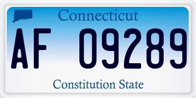 CT license plate AF09289