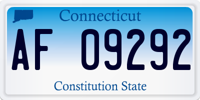 CT license plate AF09292
