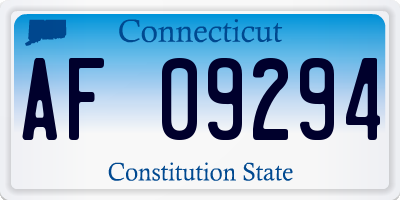 CT license plate AF09294