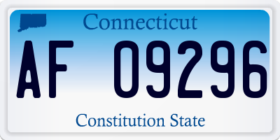 CT license plate AF09296
