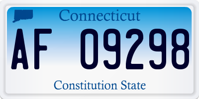 CT license plate AF09298