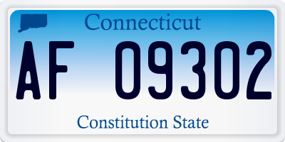 CT license plate AF09302