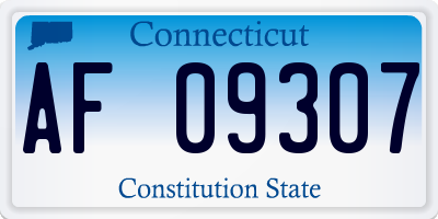 CT license plate AF09307