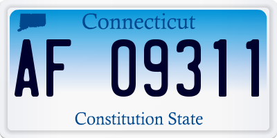 CT license plate AF09311