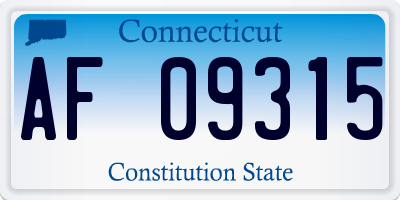 CT license plate AF09315