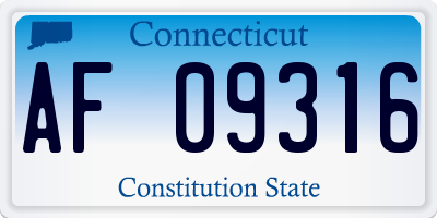 CT license plate AF09316