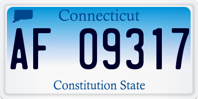 CT license plate AF09317