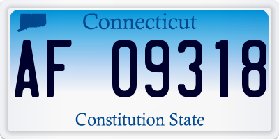 CT license plate AF09318