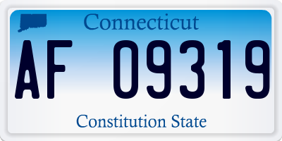 CT license plate AF09319