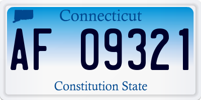 CT license plate AF09321